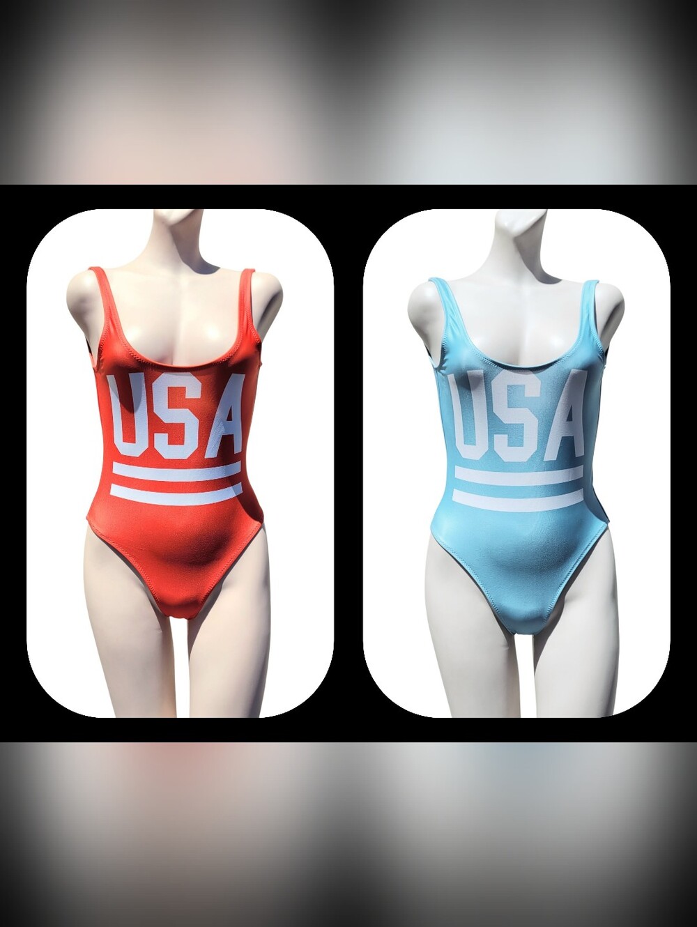 NWOT Womens Chubbies One Piece Swimsuit Lot Of 2 Blue And Red USA Size XS READ